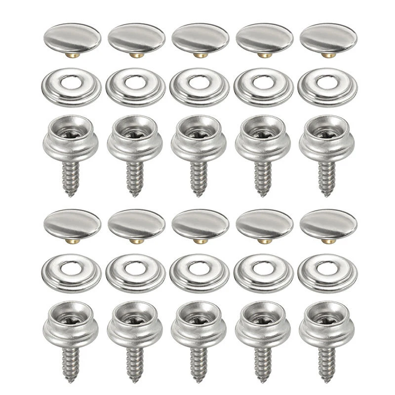 Snap Fastener Stainless Canvas Cap Screw Kit Tent Marine Boat Canvas Cover Too - £12.05 GBP