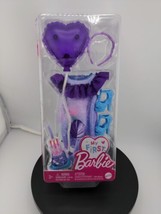 My First Barbie Fashion Birthday Party Purple Mermaid Dress Outfit Set Open Box - £6.75 GBP