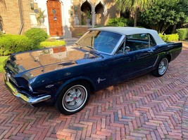 1964 Ford Mustang dark blue | 24x36 inch POSTER | vintage classic car - £16.13 GBP