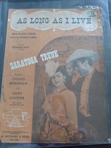 As Long As I Live from Saratoga Trunk Ingrid Bergman Gary Cooper WW2 Sheet Music - £14.69 GBP