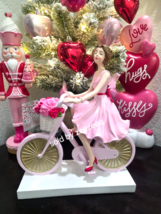 Valentine's Girl Riding Bicycle Basket of Roses Figurine Statue Decor 10... - $49.49