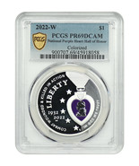 2022-W $1 National Purple Heart Hall of Honor PCGS PR69DCAM (Colorized) - £159.85 GBP