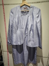 Jacques Vert Long Dress&amp;Jacket UK Size 18 Light BLUE  New Express Shipping - $127.96