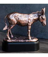 Rustic Western Farmhouse Ass Donkey Mule Electroplated Bronze Resin Figu... - $101.53 CAD