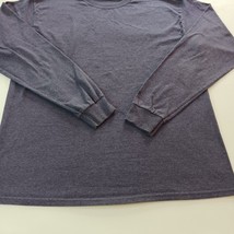 Champion Crewneck Men's Solid Plain Casual Blue T-Shirt Long Sleeve Size Large image 5