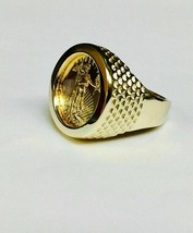 American Eagle Coin Vintage Men's Ring Jewelry Gift 14K Yellow Gold Plated - $110.87