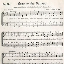 1883 Gospel Hymn Come To The Saviour Sheet Music Victorian Religious ADB... - £11.76 GBP