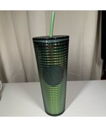 Starbucks 2022 Holiday Green Iridescent 24oz Tumbler Flat Lid with Straw - €15,60 EUR