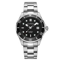 CADISEN C8201 Men&#39;s Watch, black/wave, Bracelet Type - £175.37 GBP