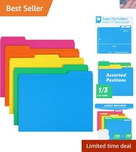 Letter Size File Folders in Assorted Colors - 1/3 Cut Tab Organization - $840.68 MXN