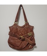 Red by Marc Ecko Brown Faux Leather Buckle Tie Soft Hobo Shoulder Bag Pu... - $16.23 CAD
