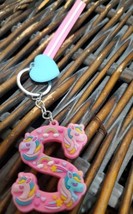 Claire&#39;s Unicorn Keychain Letter S Rubber Heart - £3.10 GBP