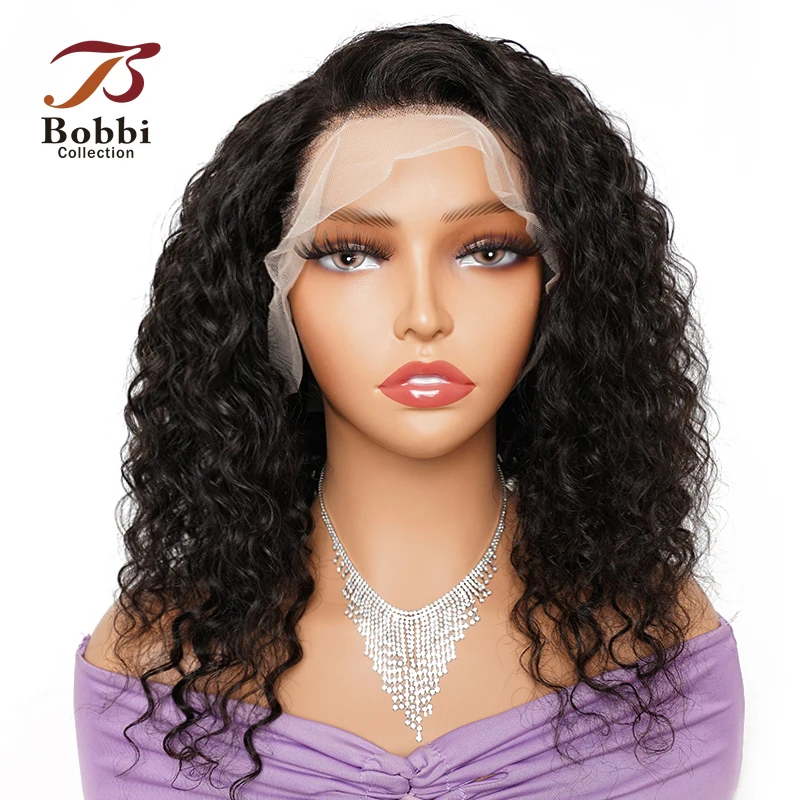 8-30 inch Lace Front Wig Human Hair Water Wave Free Part Glueless Wear Go Wigs - £40.11 GBP+