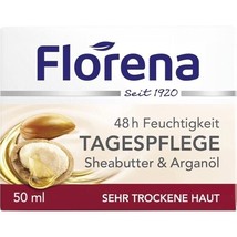 Florena ORGANIC Shea butter &amp; Argan Oil moisturizer cream - 50ml -FREE SHIP - £12.43 GBP