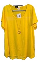 NWT 2.0 LuLaRoe 3XL Solid Sunflower Yellow Knit Classic Tee - $613.06 MXN