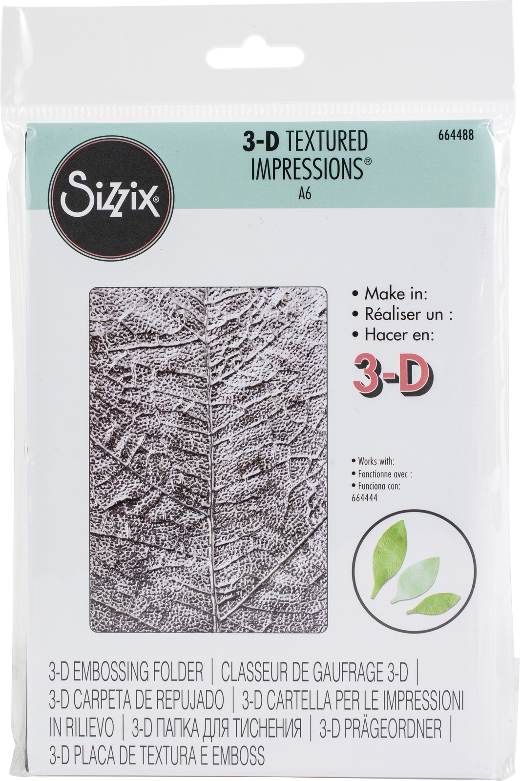 Primary image for Sizzix 3D Textured Impressions Embossing Folder-Leaf Veins