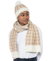 Womens Muffler Scarf Tweed Knit Ivory and Tan INC $44 - NWT - £7.07 GBP