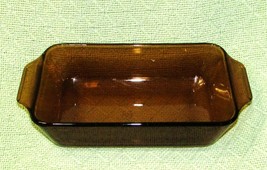 Vintage Anchor Hocking Amber Brown 1 Quart Loaf Pan #441 With Factory Error - £8.49 GBP