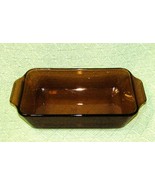 VINTAGE ANCHOR HOCKING AMBER BROWN 1 QUART LOAF PAN #441 WITH FACTORY ERROR - £7.99 GBP