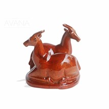 Love of Antelopes West African Marina Wood Hand Carved Wildlife Figurine Centerp - £156.50 GBP