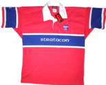 Canterbury New Zealand Stratacon Red Blue White Short Sleeve Rugby Polo ... - $38.21
