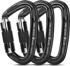 Favofit UIAA Certified Climbing Carabiners, 3 Pack, 25KN (5620 lbs) Heavy Duty - £31.41 GBP