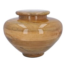 Funeral wooden urn for ashes Unique mango urn Medium size wood urn - $210.82+
