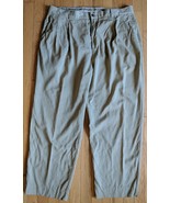 Tommy Bahama Men Relax Silk Khaki Tan Pleated Office Comfort Pants 40x28... - $28.18 CAD