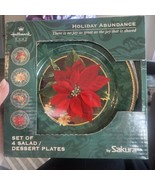 Holiday Abundance 4 Fine China Salad Dessert Plates Sakura Hallmark Chri... - $24.30