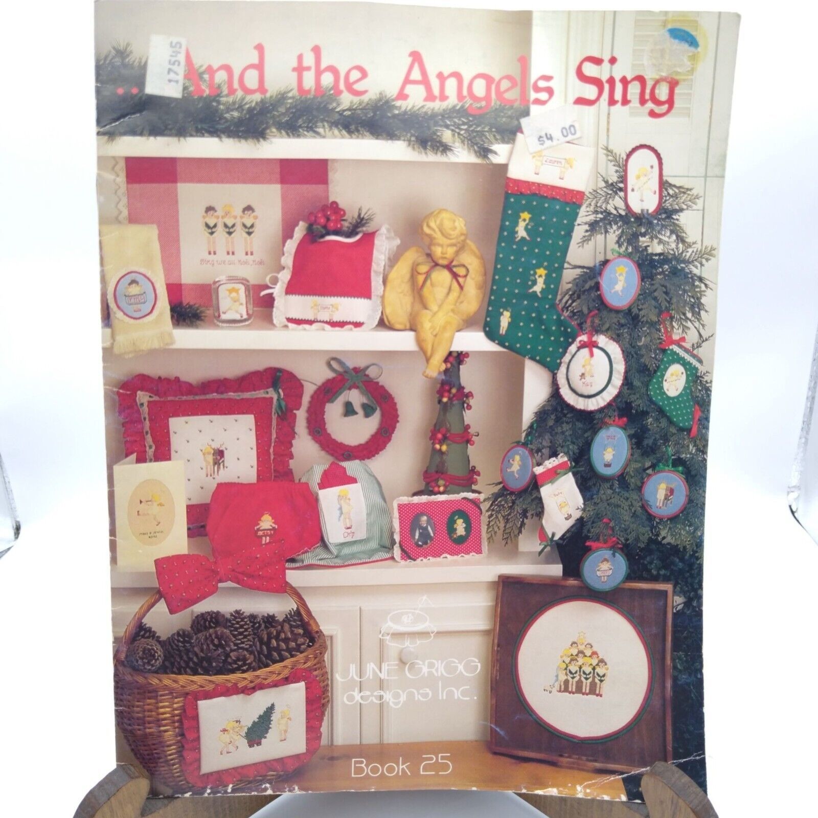 Vintage Cross Stitch Patterns, And the Angels Sing Book 25, Christmas Holiday - $14.52