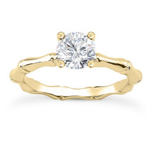 1.01 ct Round Shape VS2 D Solitaire Diamond Engagement Ring 14K Yellow Gold - £2,401.84 GBP
