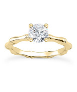 1.01 ct Round Shape VS2 D Solitaire Diamond Engagement Ring 14K Yellow Gold - £2,355.41 GBP