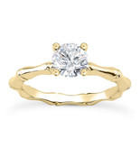 1.01 ct Round Shape VS2 D Solitaire Diamond Engagement Ring 14K Yellow Gold - €2.602,53 EUR