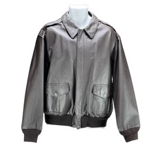 Air Force Airborne Leathers Brown Leather Aviator Bomber Jacket Men&#39;s Size L - £49.41 GBP