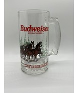 1992 Budweiser Clydesdales King Of Beers Christmas Glass Stein Mug HEAVY... - £14.87 GBP