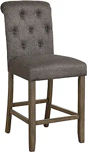 Coaster Furniture Tufted Back Counter Height Stools Grey and Rustic Brow... - $338.99