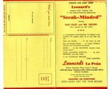 Leonard&#39;s La Pena Miami Florida Souvenir Menu 1960&#39;s Bird Road  - £38.72 GBP