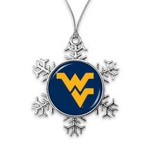 59715 West Virginia Mountaineers WVU Snowflake Christmas Ornament - £13.40 GBP