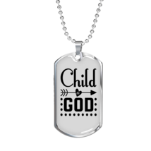 Child Of God Arrow Heart Necklace Stainless Steel or 18k Gold Dog Tag 24&quot; Chain - £37.92 GBP+