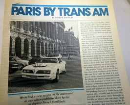 Pontiac &quot;Paris by Trans AM&quot; 1979 Magazine clipping advertisement Ad Car ... - $8.22