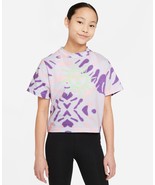 Nike Big Girls Sportswear Tie-Dyed T-Shirt,Purple Chalk/Arctic Punch,Medium - £24.59 GBP