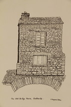 The Old Bridge house. Ambleside. Lake district. Ink and pencil drawing. ... - $50.00