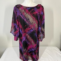 AGB Dress Size 12 Multicolor Sheer Sleeves Lined Body - $19.99