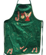 Vintage Hand Painted Christmas Holiday Apron Candy Came Angel - £11.27 GBP