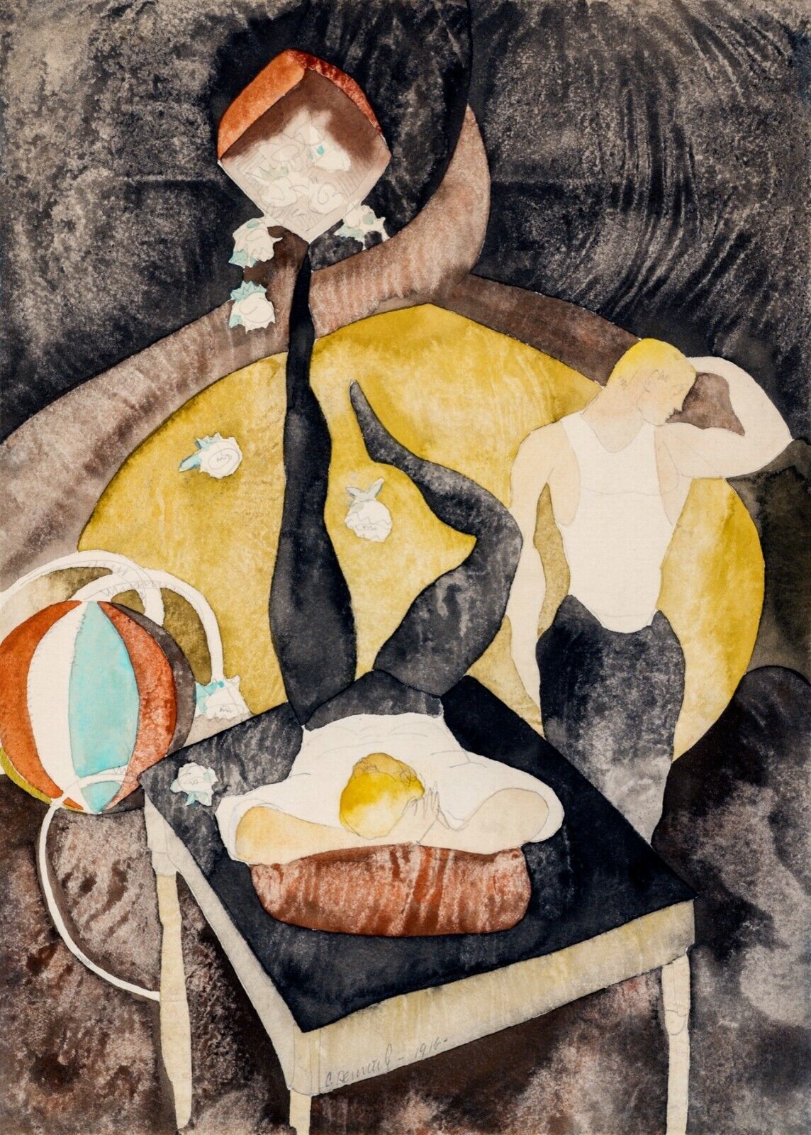 10011.Decor Poster.Room home art wall.Charles Demuth painting.Acrobats jugglers