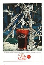 Vintage 1964 Coca-Cola Glass Of Coke In Icy Winter Scene Advertisement - £5.12 GBP