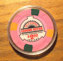 (1) $2.50 Casino Aztar Casino Chip - Evansville, Indiana - 1995 - Primary Chip - £6.24 GBP