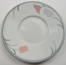 Dansk China Belles Fleurs Gray Flat Cup Saucer Vintage Tableware Dinnerware Mug - £3.91 GBP