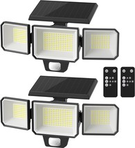 Solar Motion Sensor Lights with Remote Control IP65 Waterproof Outdoor Solar Sec - £54.92 GBP