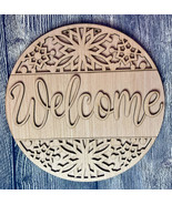 Snowflake Welcome Winter Wood Blank Door Hanger 16 inches - $18.00